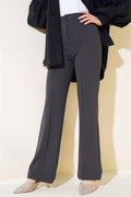 Single Buttoned Trousers in Smoke Color