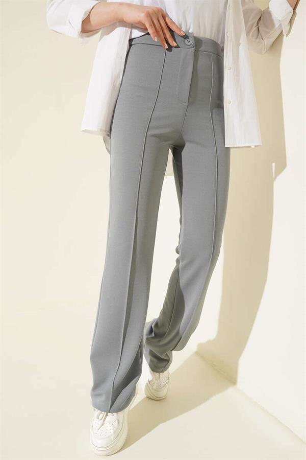 Single Buttoned Trousers Grey
