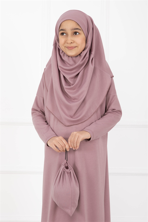 Modest Children's Prayer Dress, Light Powder Pink
