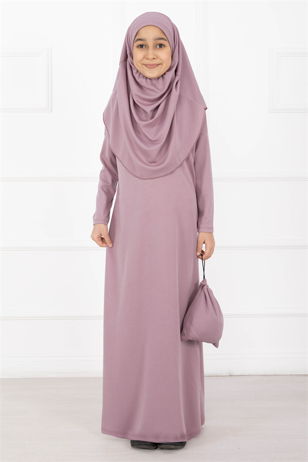 Modest Children's Prayer Dress, Light Powder Pink