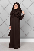 Children's Modest Prayer Dress, Dark Brown