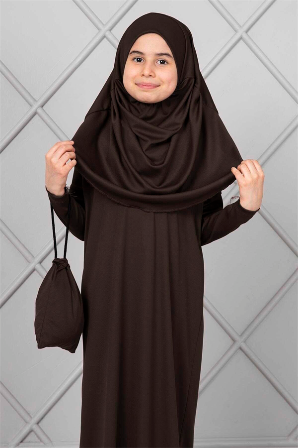Children's Modest Prayer Dress, Dark Brown