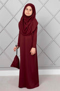 Hijab Children's Prayer Dress Burgundy