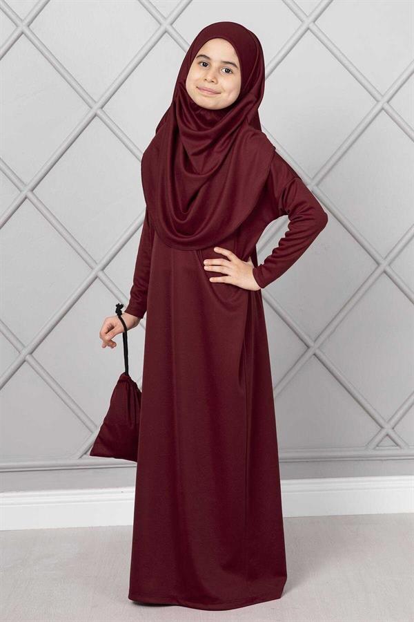 Hijab Children's Prayer Dress Burgundy