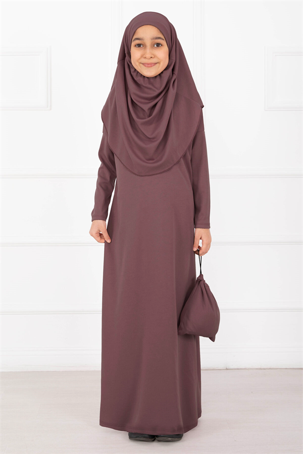Hijab Children's Prayer Dress, Rose Pink