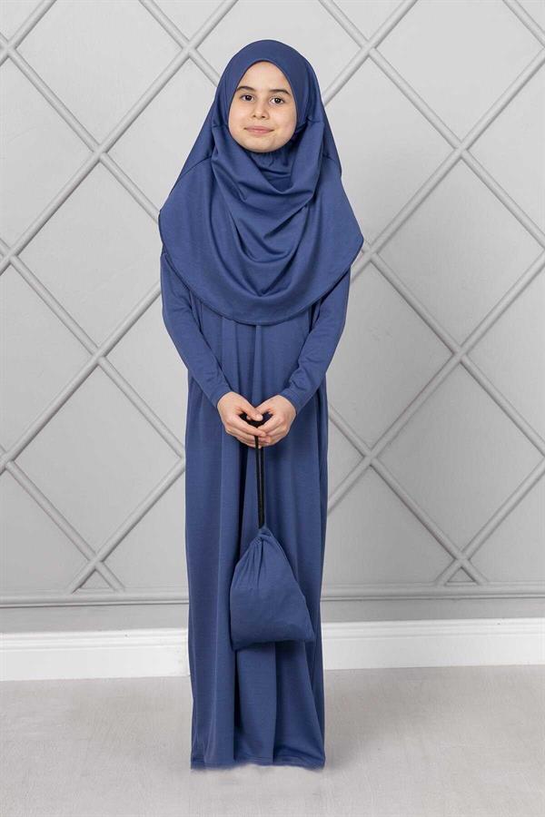 Hijab Children's Prayer Dress Indigo