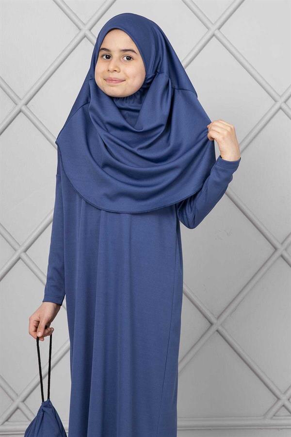 Hijab Children's Prayer Dress Indigo