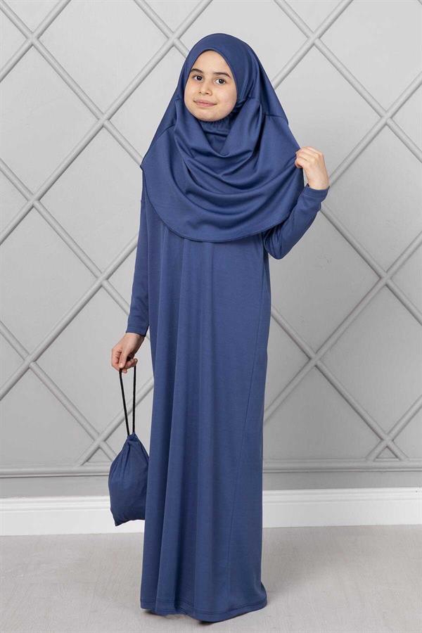 Hijab Children's Prayer Dress Indigo