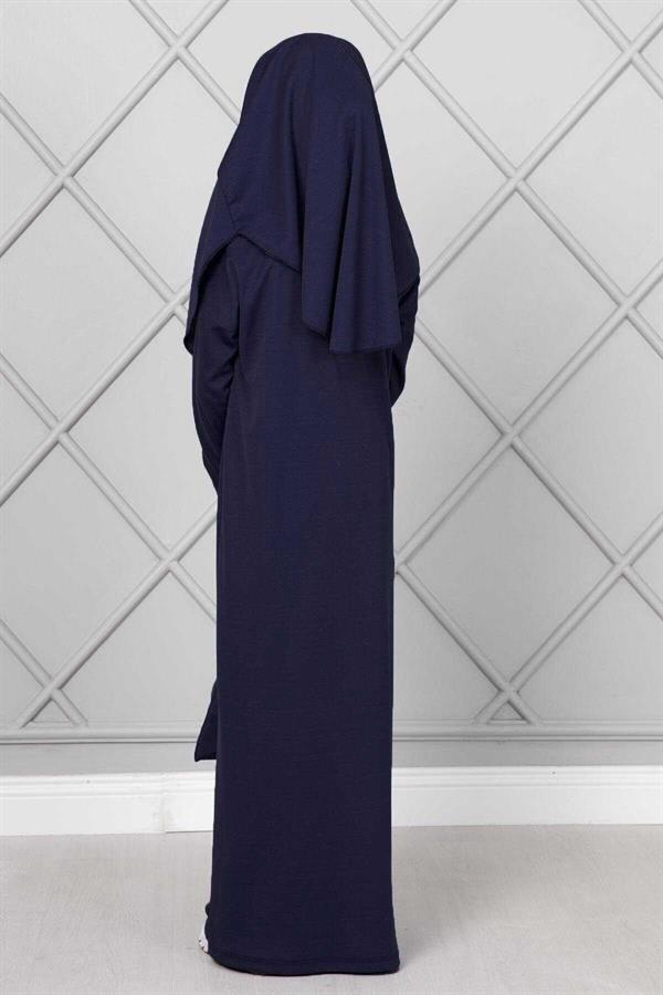 Hijab Children's Prayer Dress Navy Blue
