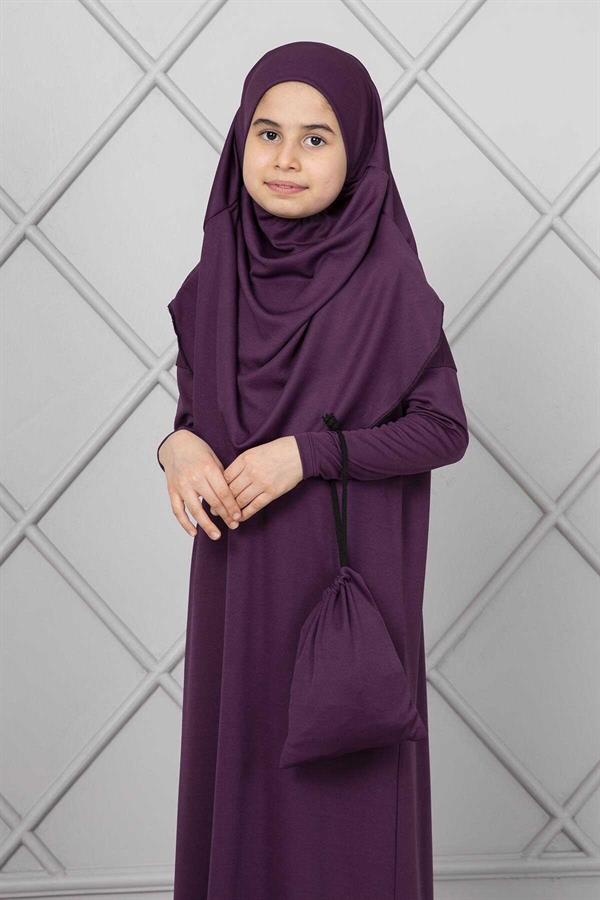 Hijab Children's Prayer Dress Purple