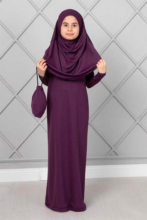 Hijab Children's Prayer Dress Purple