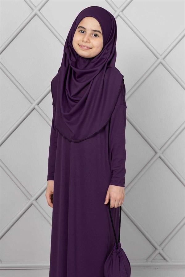 Hijab Children's Prayer Dress Plum