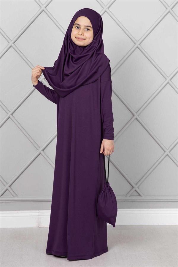 Hijab Children's Prayer Dress Plum