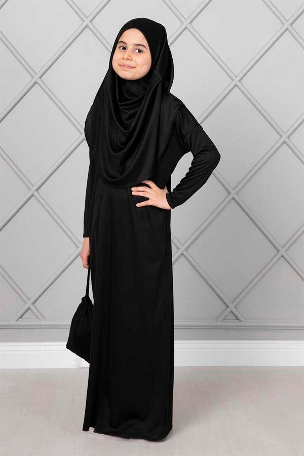 Hijab Children's Prayer Dress Black