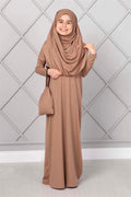 Hijab Children's Prayer Dress Milky Coffee