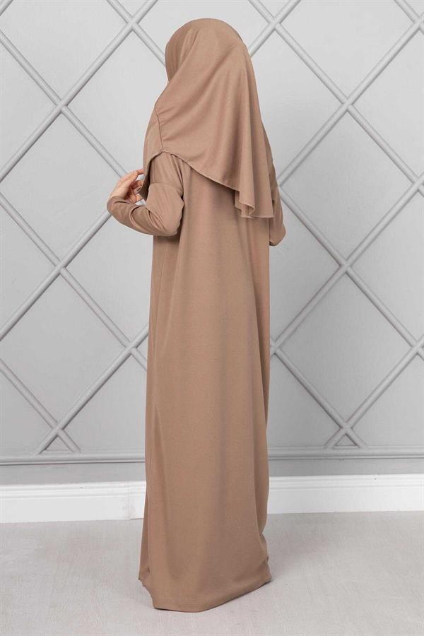 Hijab Children's Prayer Dress Milky Coffee