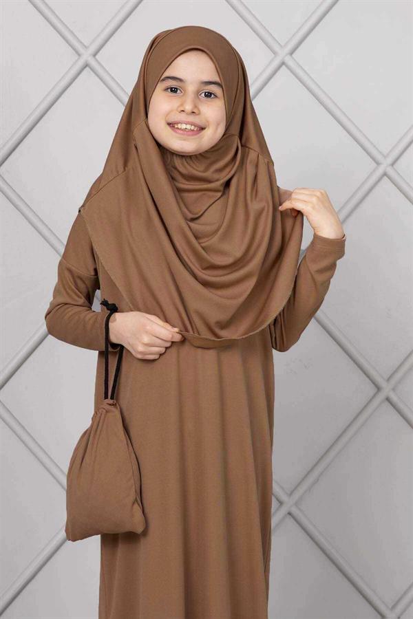 Hijab Children's Prayer Dress Tan