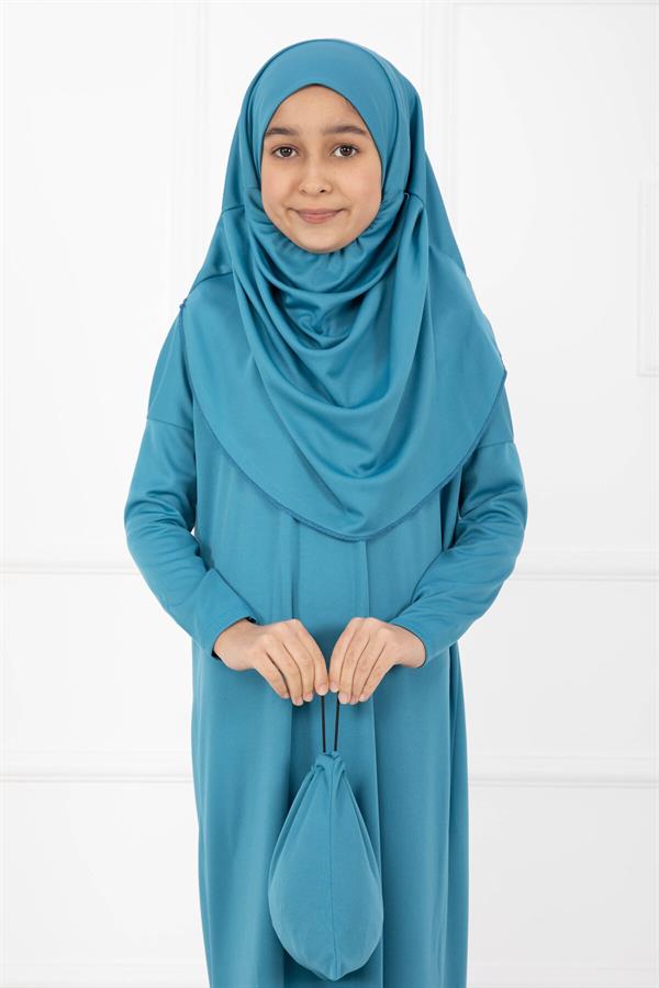 Children's Modest Prayer Dress, Turquoise