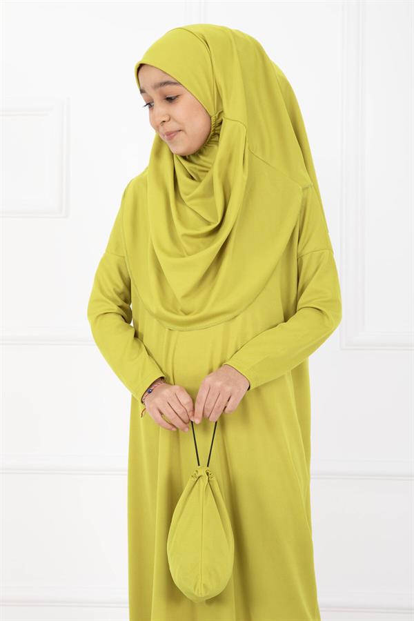 Children's Modest Prayer Dress, Olive Green