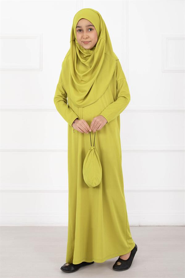Children's Modest Prayer Dress, Olive Green