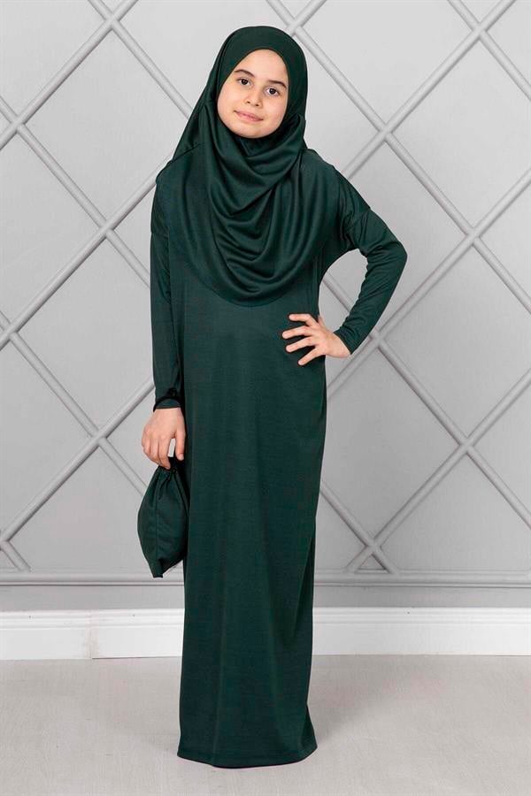 Hijab Children's Prayer Dress Emerald
