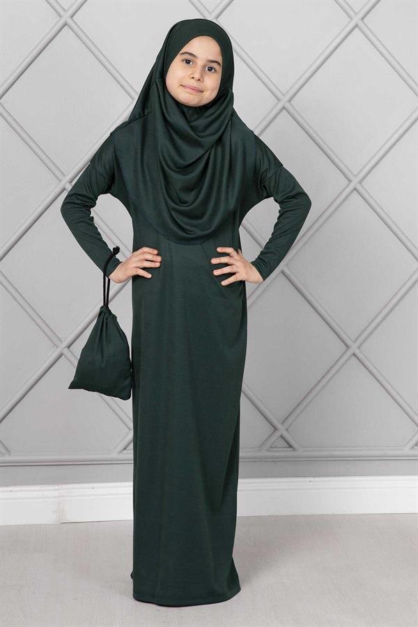 Hijab Children's Prayer Dress Emerald