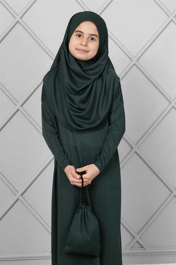 Hijab Children's Prayer Dress Emerald