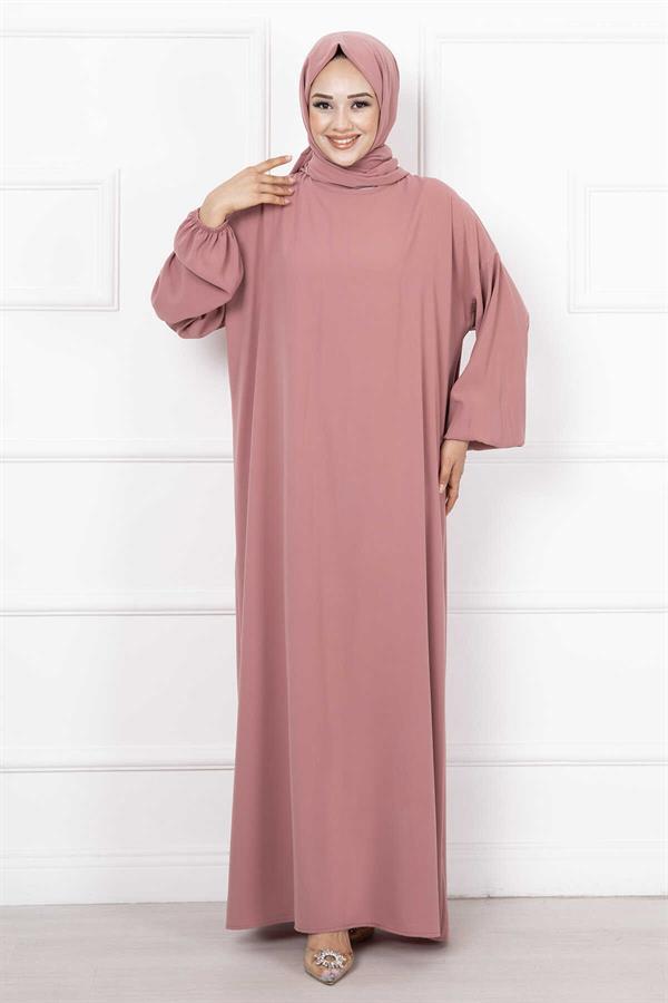 Hijab Shawl Zippered Prayer Dress Dusty Rose