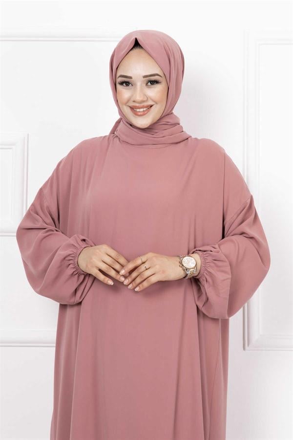 Hijab Shawl Zippered Prayer Dress Dusty Rose