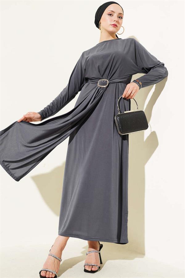 Buckled Double Sandy Dress, Smoke