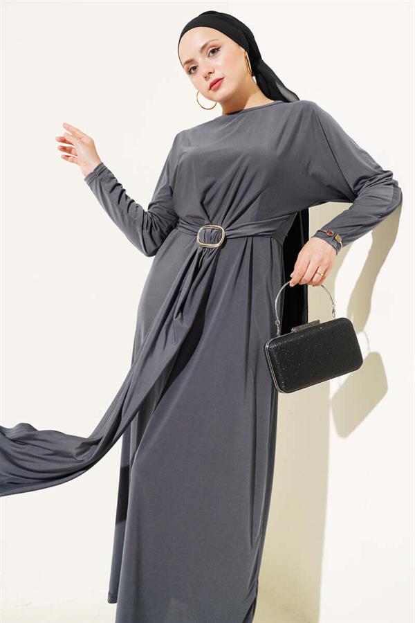 Buckled Double Sandy Dress, Smoke