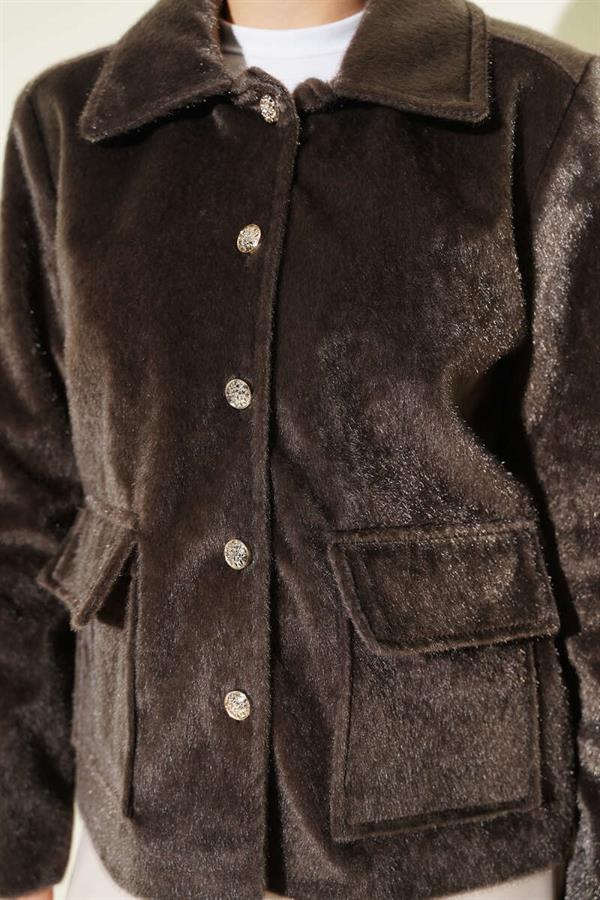 Goldfox Short Jacket with Pockets, Mink