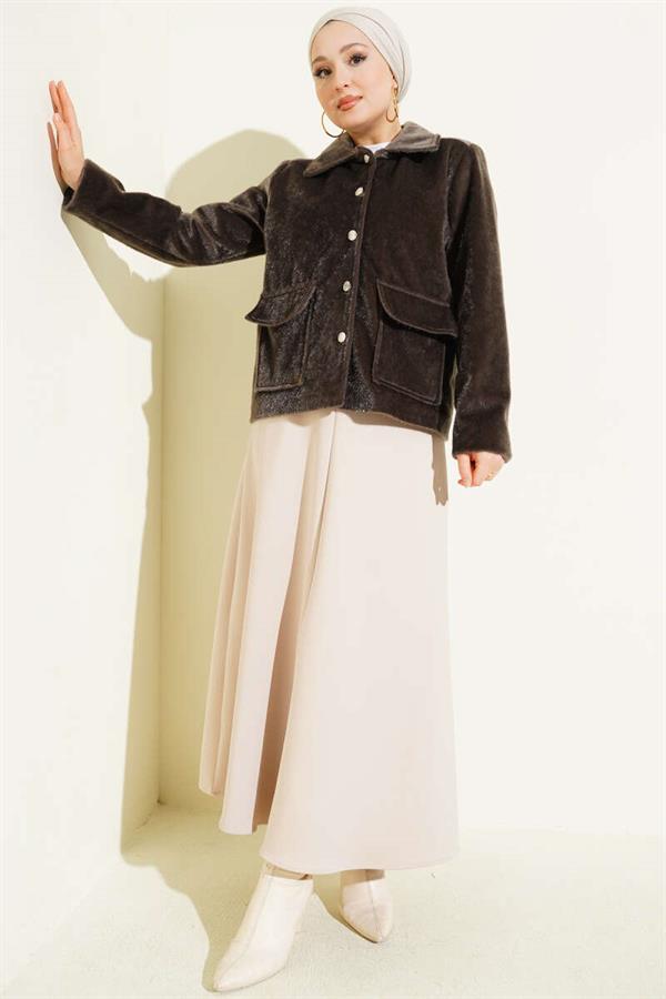 Goldfox Short Jacket with Pockets, Mink