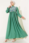 Tulle Floral Dress Green