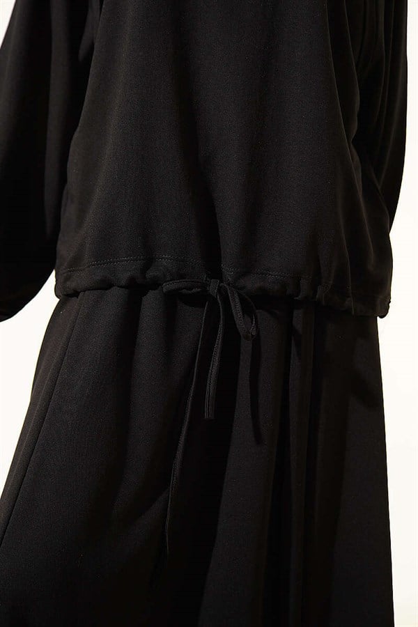 Tunnel-style Lace-up Loysha 2 Piece Set Skirt Set, Black