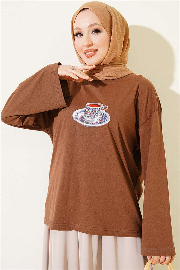 Turkish Coffee Printed Tunic Coffee
