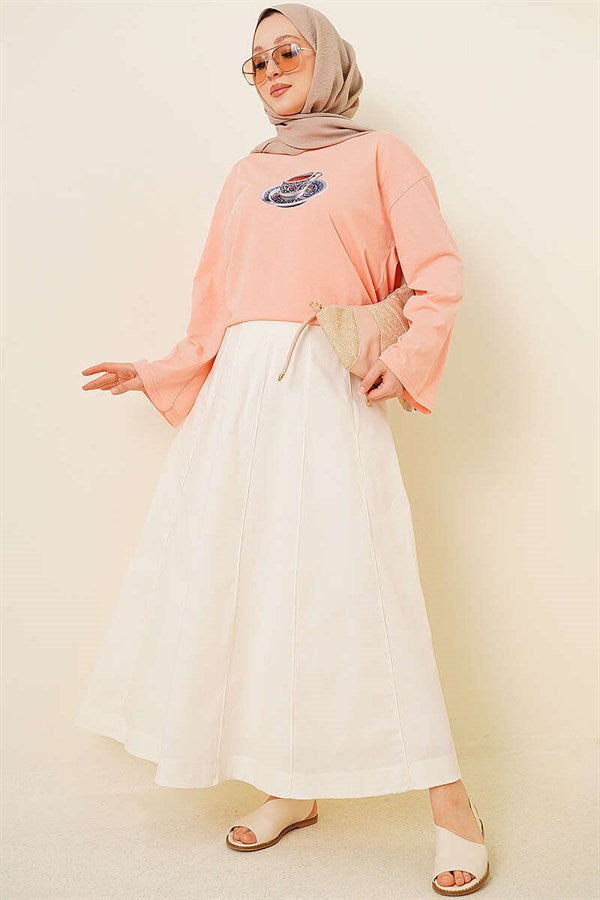 Turkish Coffee Print Tunic Salmon