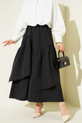Three-Ruffle Skirt Black