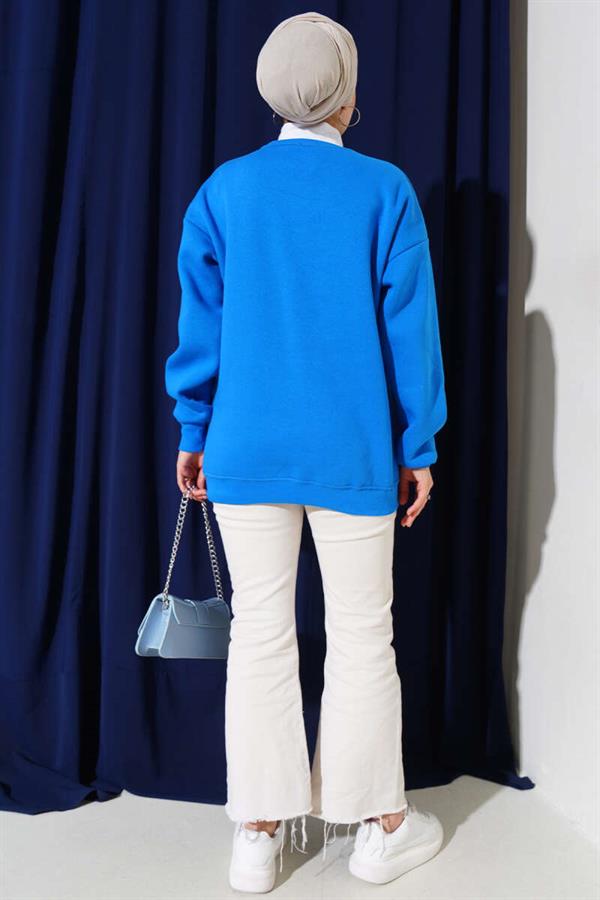 Three Thread Basic Sweatshirt Blue
