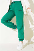 Three Thread Elastic Leg Jogger Trousers Green