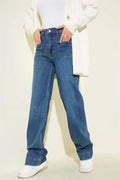Palazzo Jeans with Top Pockets Light Blue