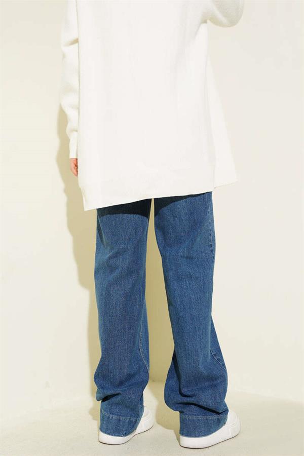 Palazzo Jeans with Top Pockets Light Blue
