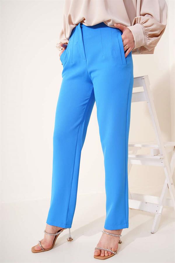Iron Striped Skinny Leg Trousers Indigo
