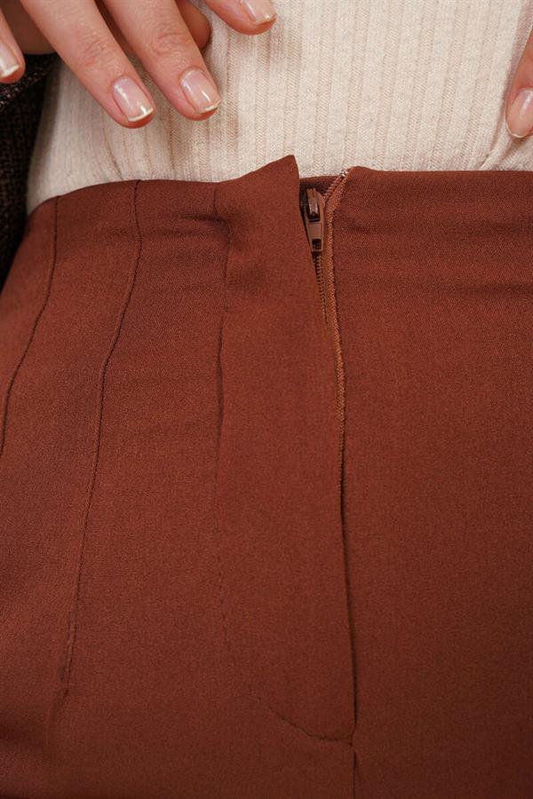Iron Striped Skinny Leg Trousers Brown