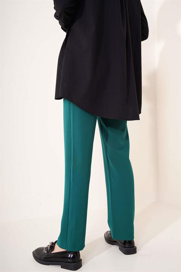 Iron Striped Skinny Leg Trousers Emerald