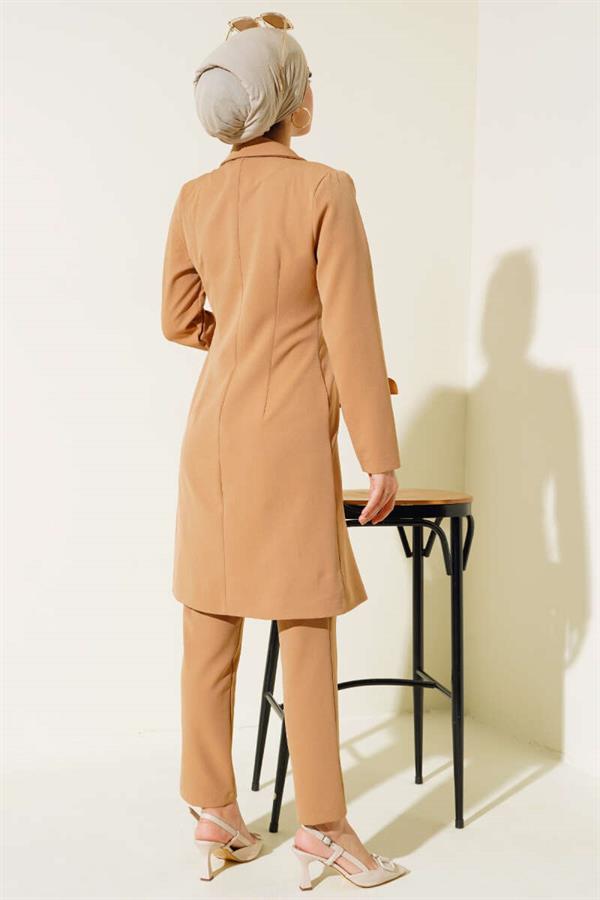 Long Jacket 2 Piece Set Latte