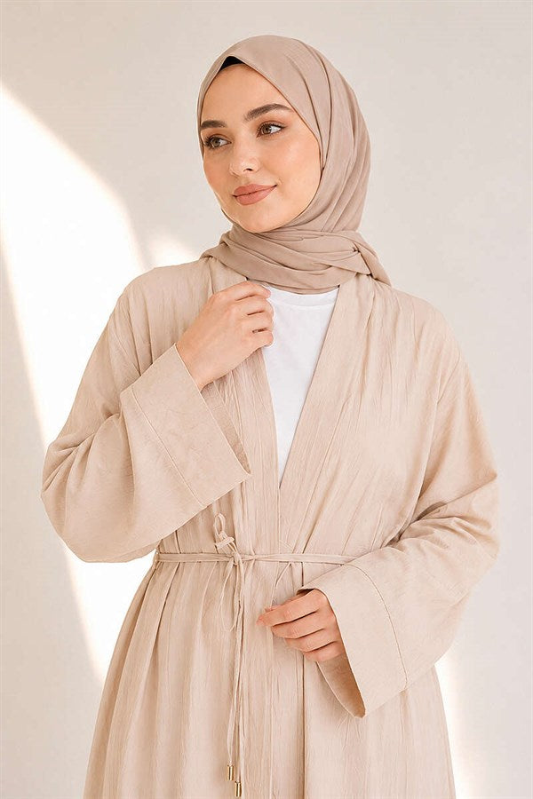 Long Cardigan 2 Piece Set, Beige