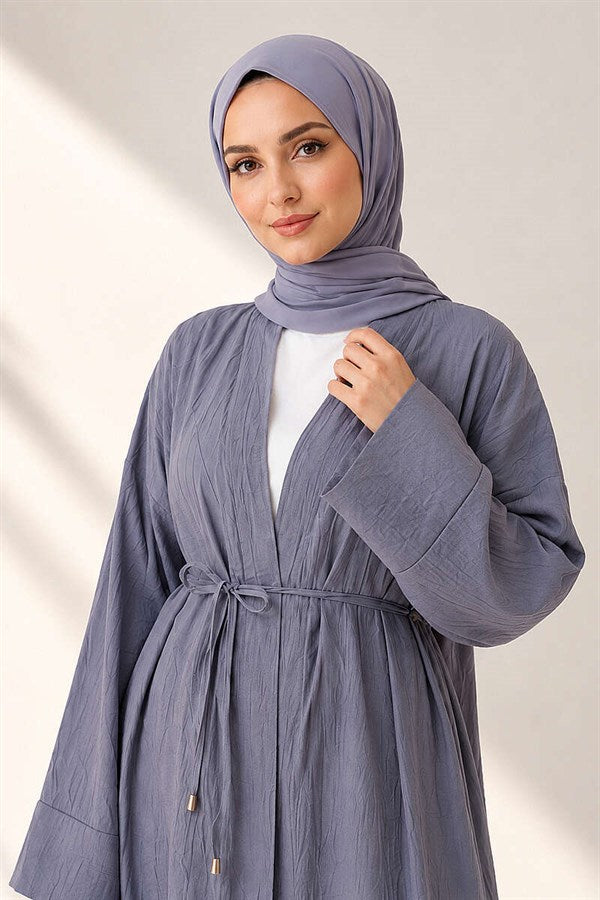 2 Piece Set with Long Cardigan in Grey