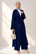 2 Piece Set with Long Cardigan, Navy Blue