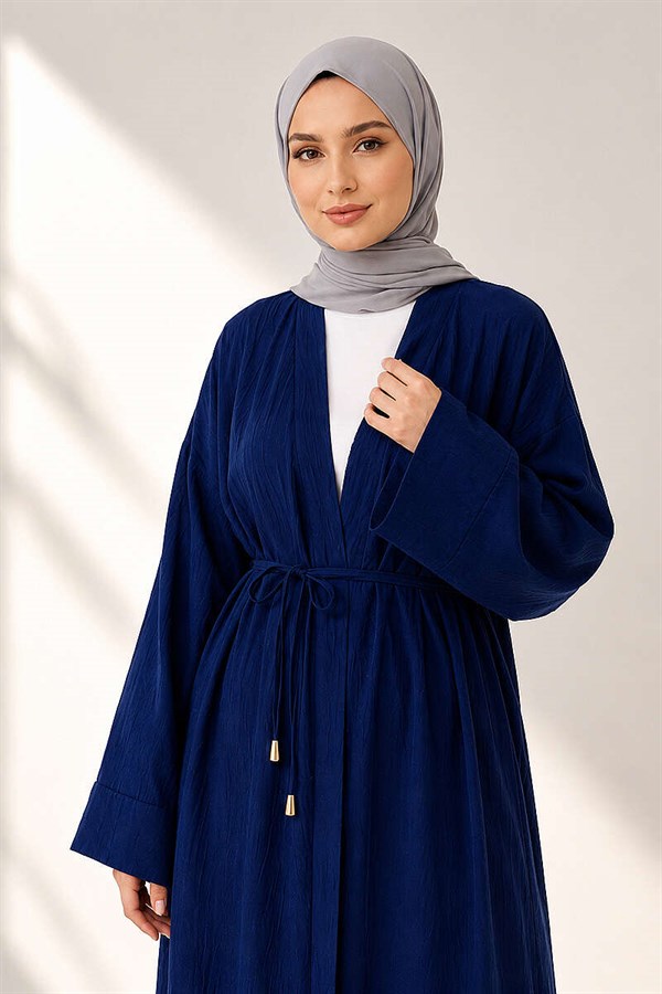 2 Piece Set with Long Cardigan, Navy Blue